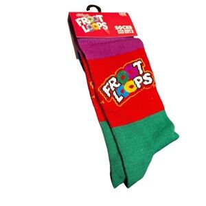 ♥️NEW! KELLOGG’S FROOT LOOPS Cereal Crew Socks Men’s Size 6-12 Unisex Gift NWT